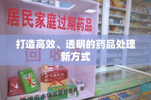 厦门打造高效、透明的药品处理新方式